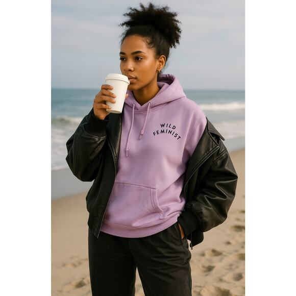 Wildfang Tops - NWT WILDFANG Lavender Wild Feminist Cotton Hoodie Statement Large